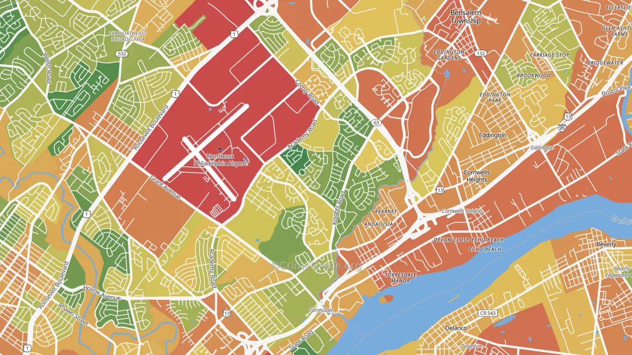 Torresdale, Philadelphia, PA Map of Assault Rates