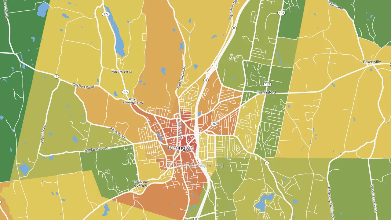Torrington, CT Map of Assault Rates