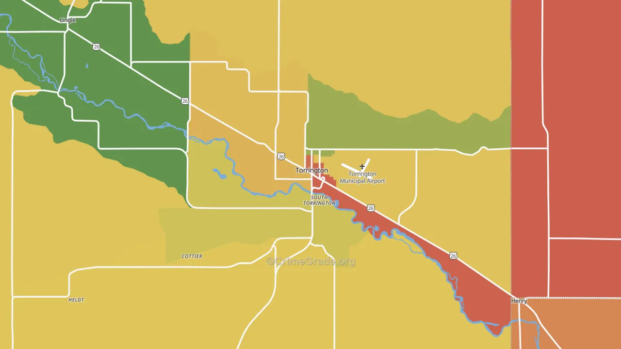 Torrington, WY Map of Assault Rates