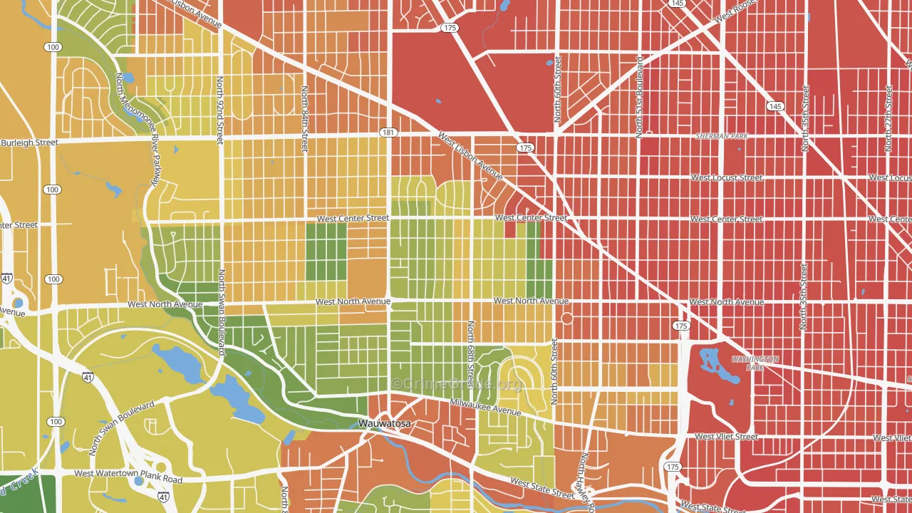 Tosa East Towne, Wauwatosa, WI Map of Assault Rates
