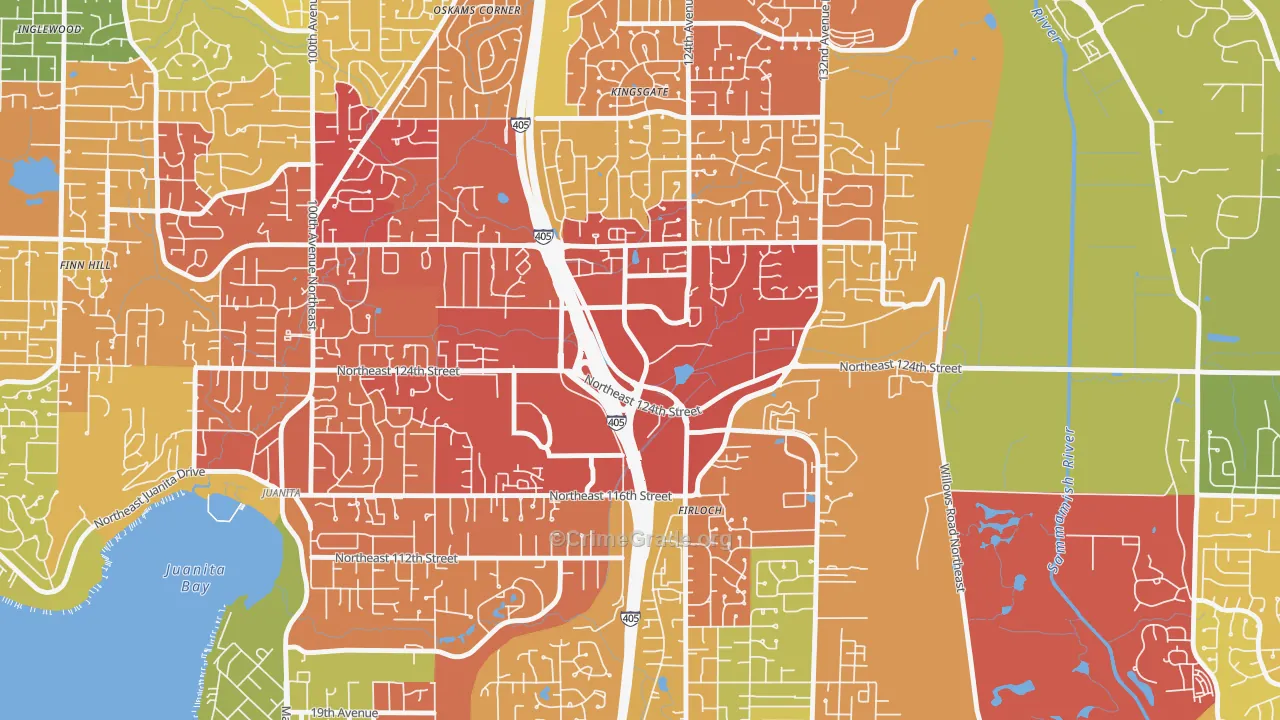 Totem Lake, Kirkland, WA Map of Assault Rates