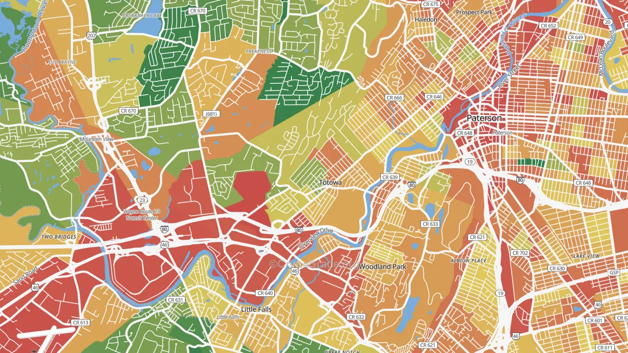 Totowa, NJ Map of Assault Rates
