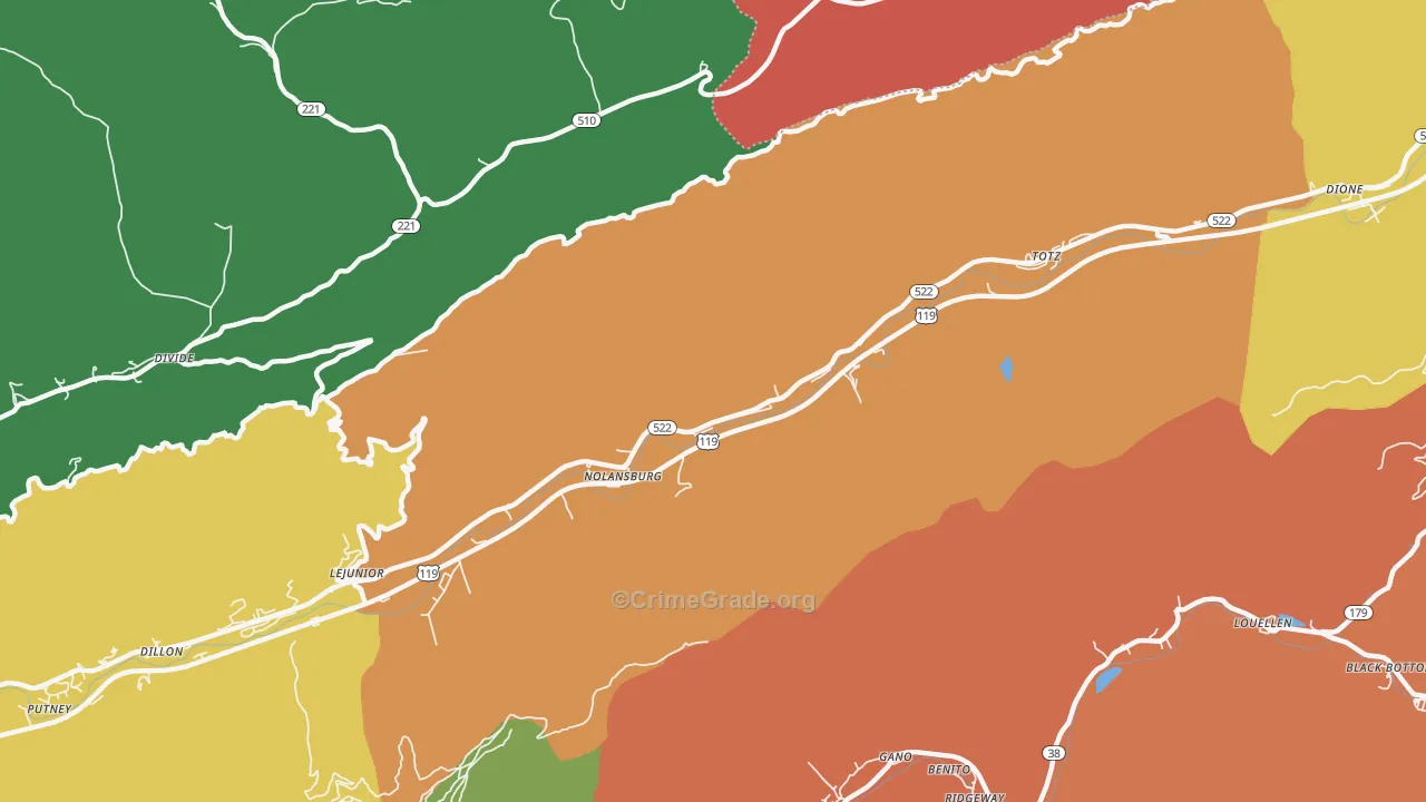 Totz, KY Map of Assault Rates