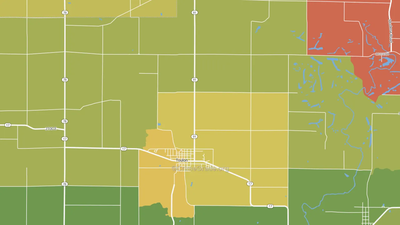 Toulon, IL Map of Assault Rates