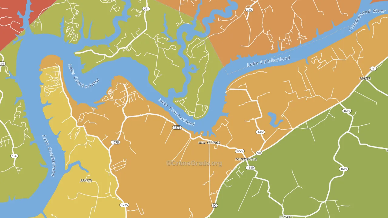 Touristville, KY Map of Assault Rates