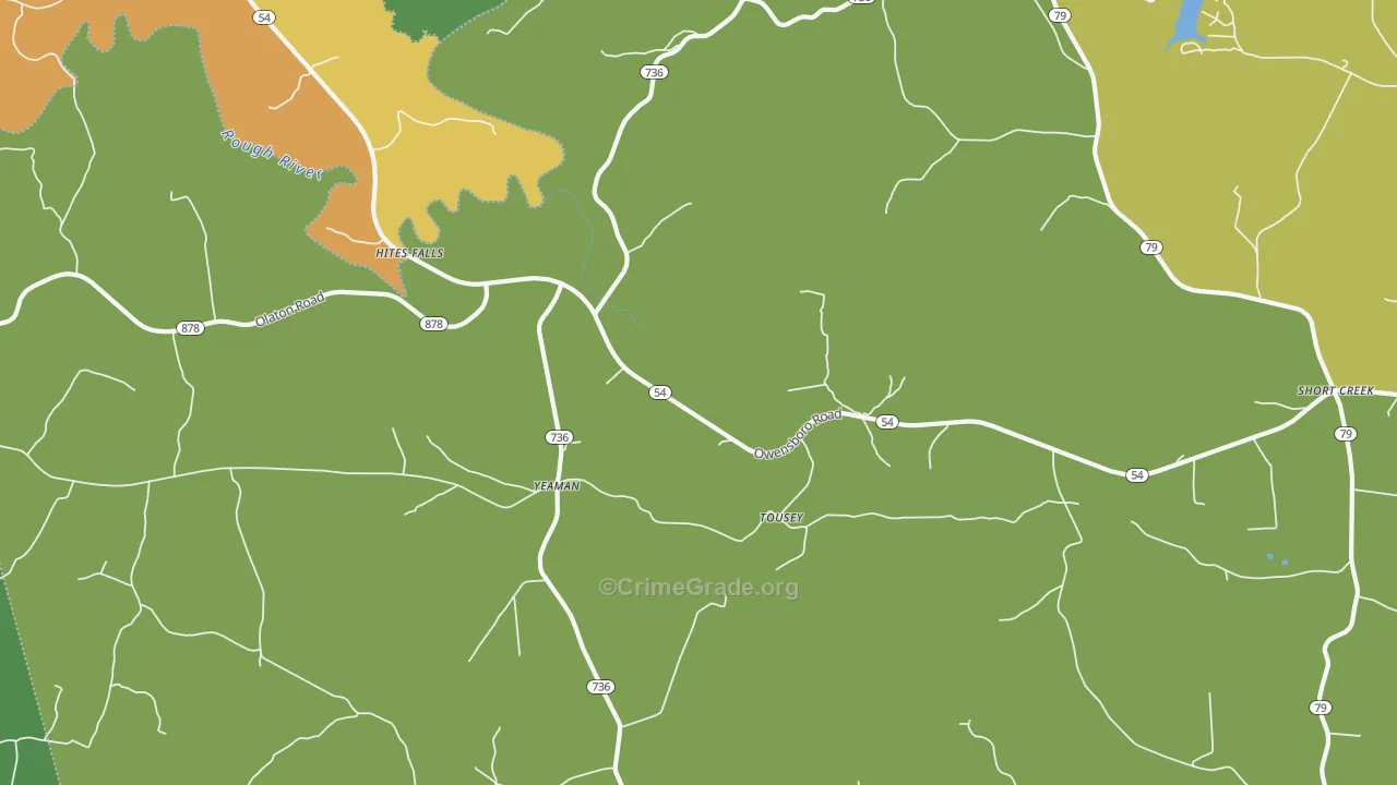 Tousey, KY Map of Assault Rates