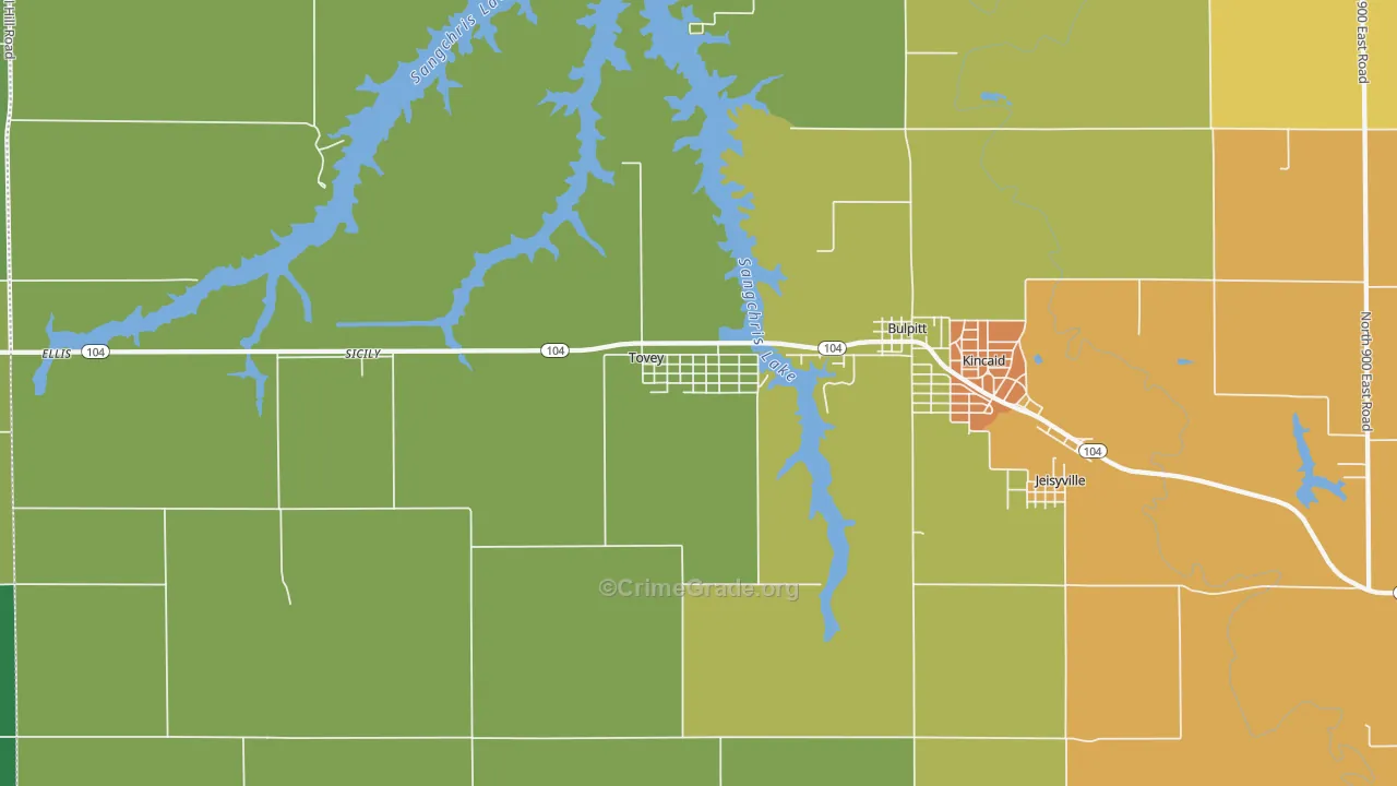 Tovey, IL Map of Assault Rates