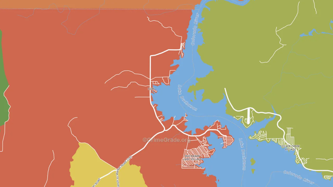 Tow, TX Map of Assault Rates