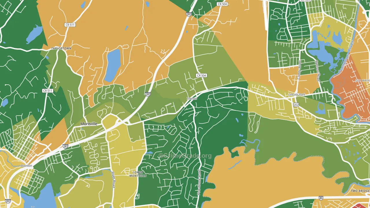 Towaco, NJ Map of Assault Rates