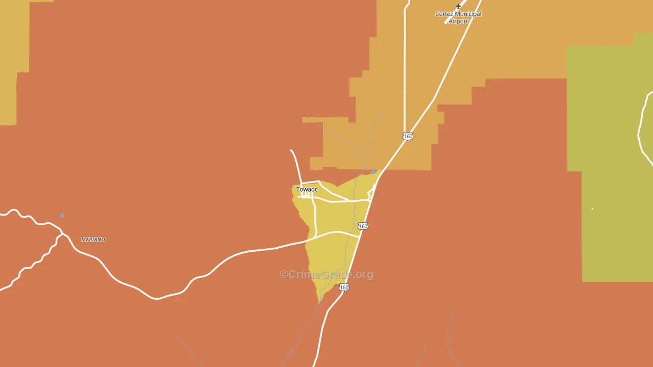 Towaoc, CO Map of Assault Rates