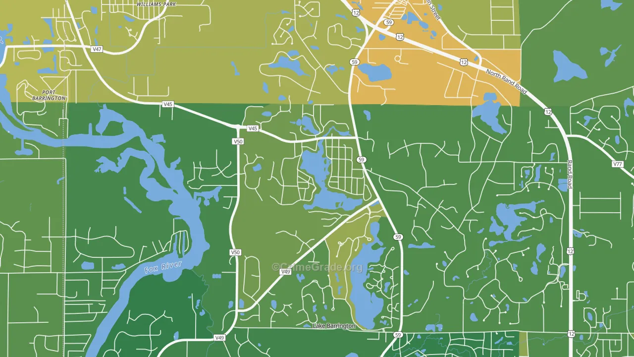 Tower Lakes, IL Map of Assault Rates