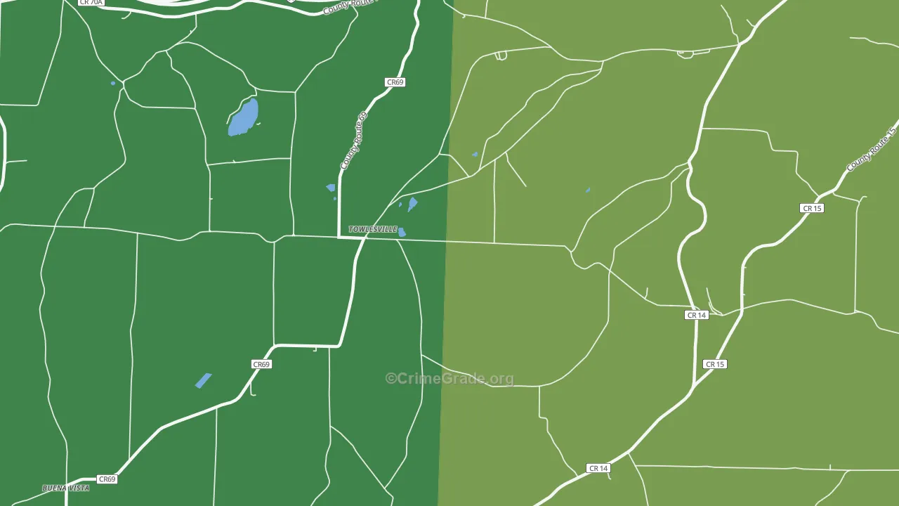 Towlesville, NY Map of Assault Rates