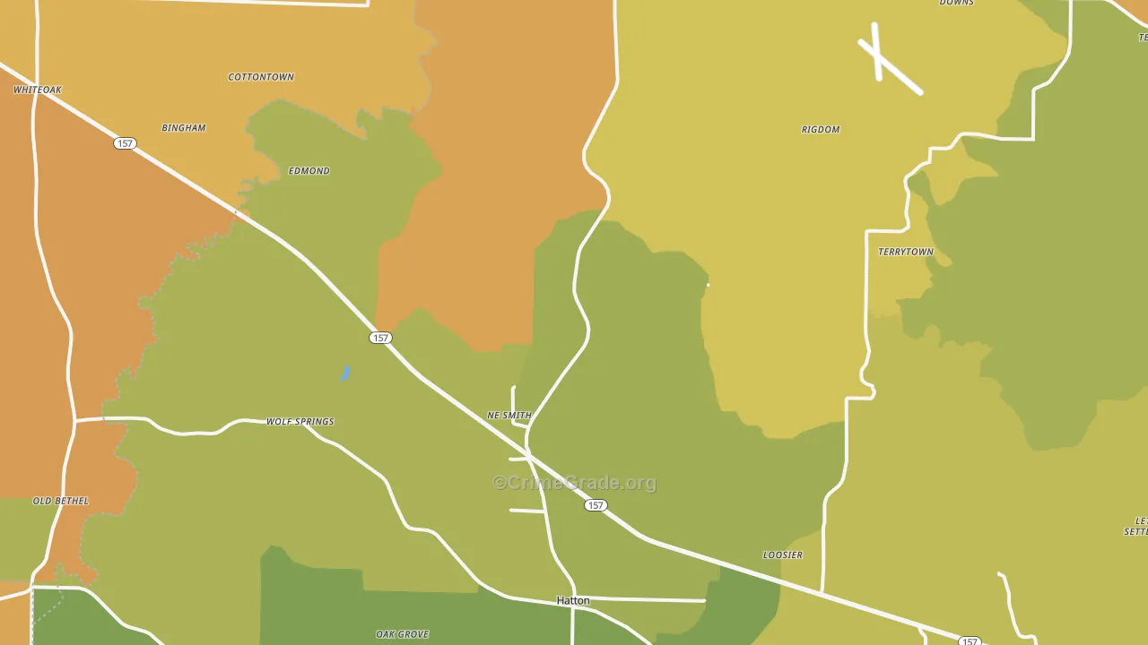 Town Creek, AL Map of Assault Rates