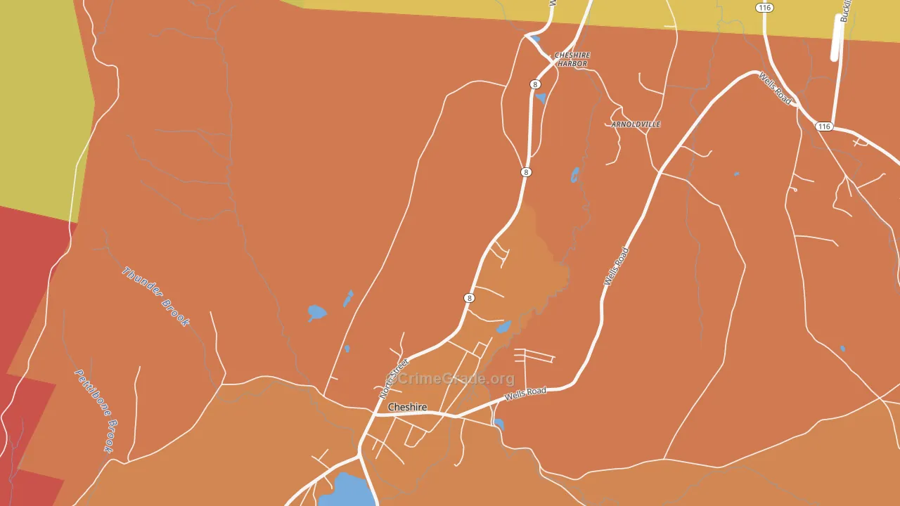 Town Crest Village, MA Map of Assault Rates