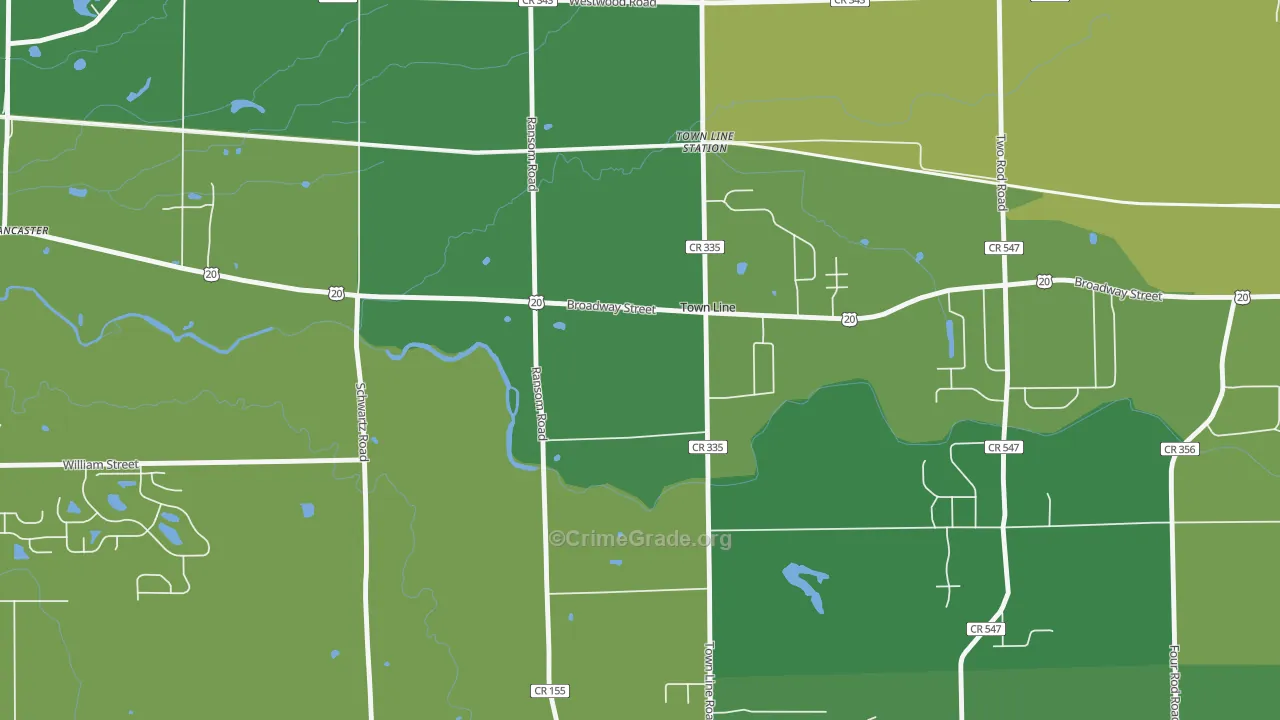 Town Line, NY Map of Assault Rates