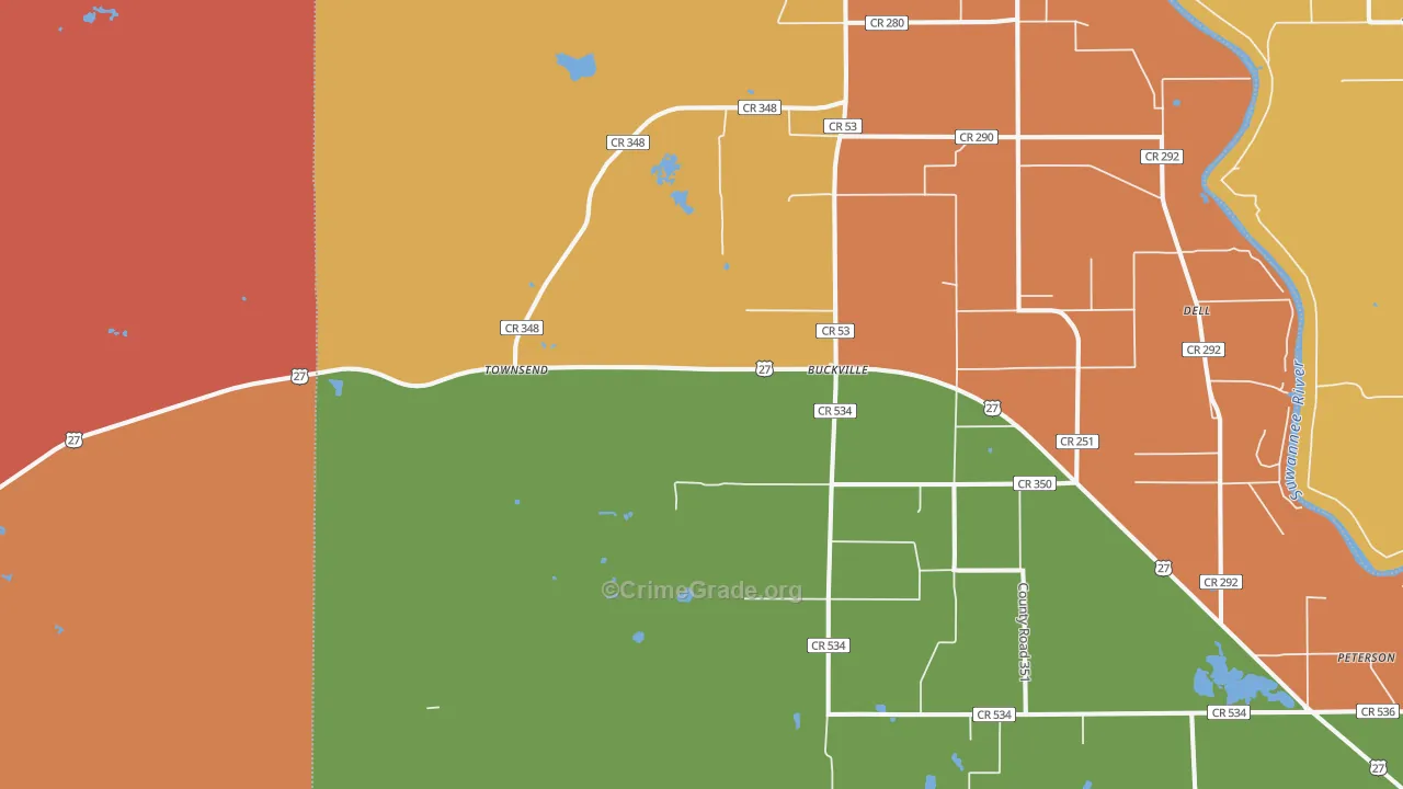 Townsend, FL Map of Assault Rates