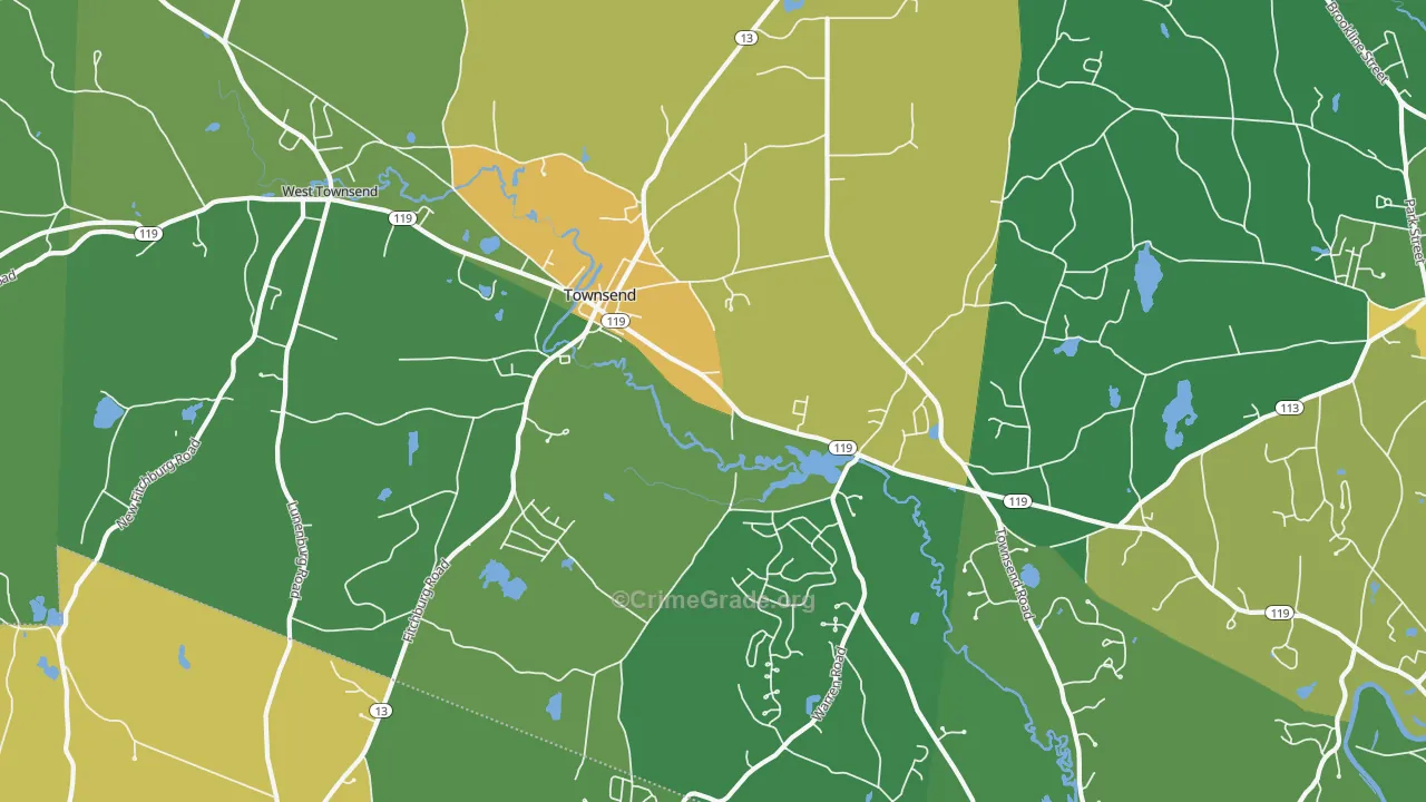 Townsend, MA Map of Assault Rates