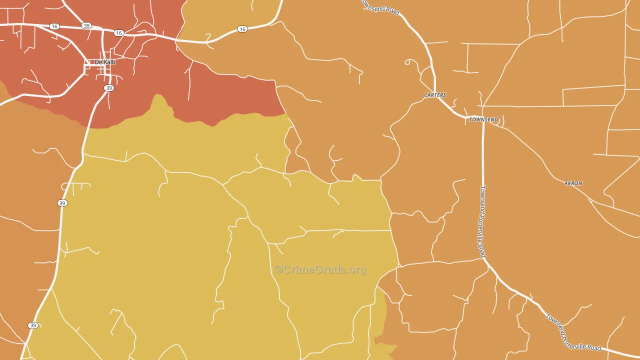 Townsend, MS Map of Assault Rates
