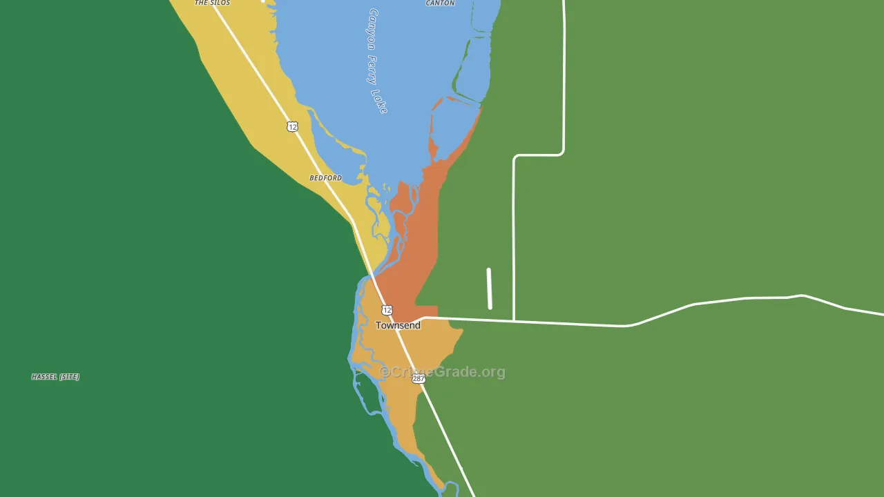 Townsend, MT Map of Assault Rates