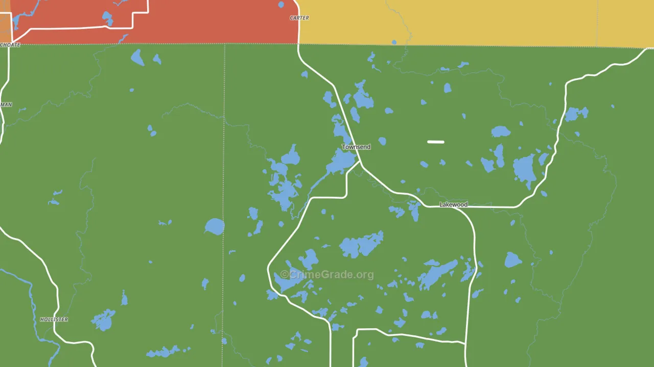 Townsend, WI Map of Assault Rates