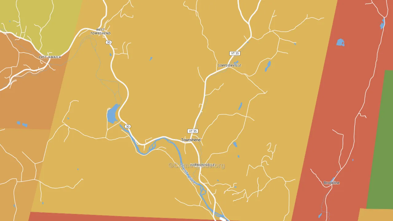 Townshend, VT Map of Assault Rates