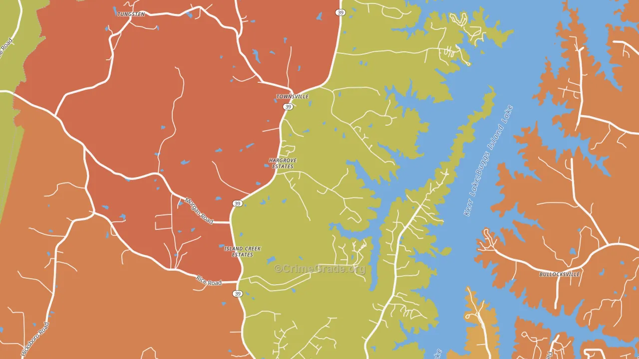 Townsville, NC Map of Assault Rates