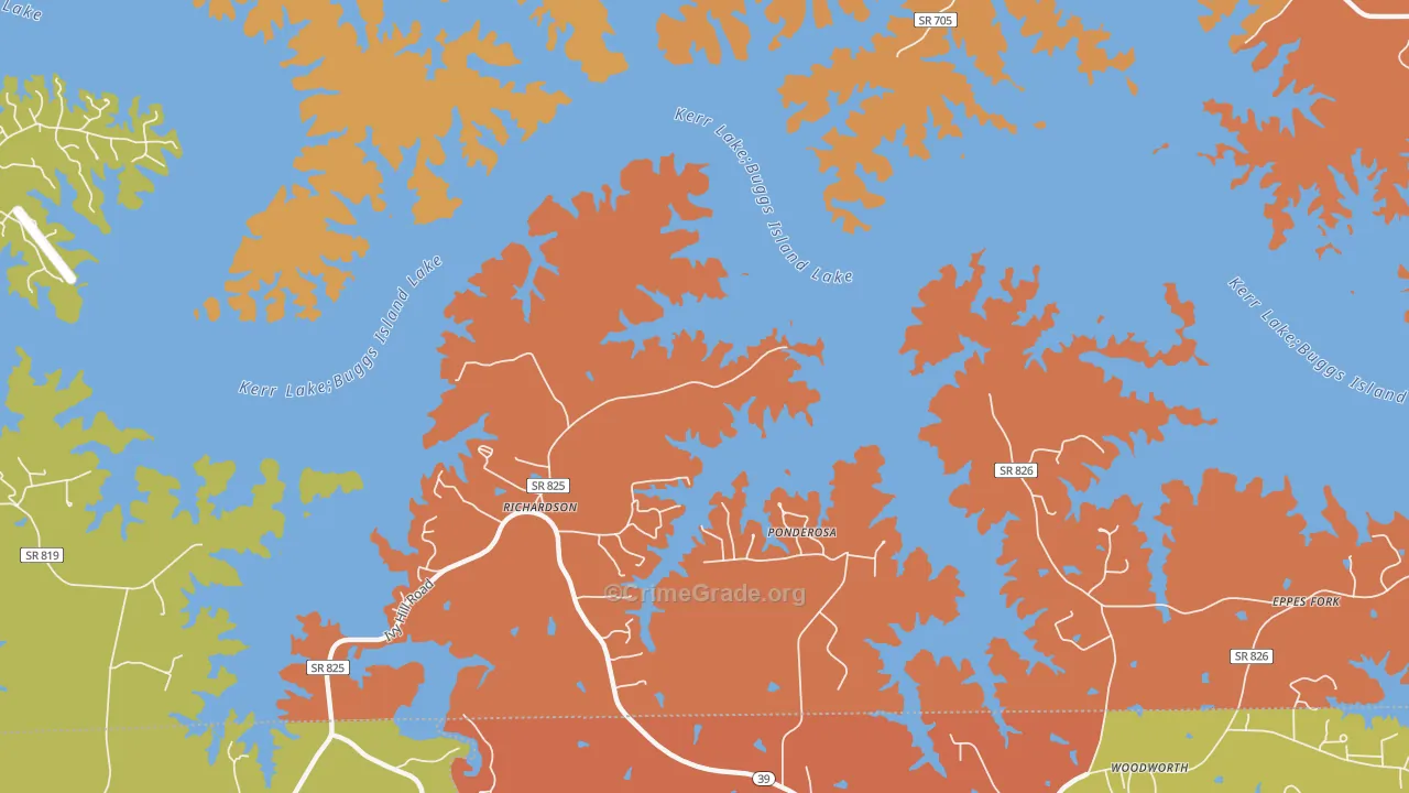 Townsville, VA Map of Assault Rates