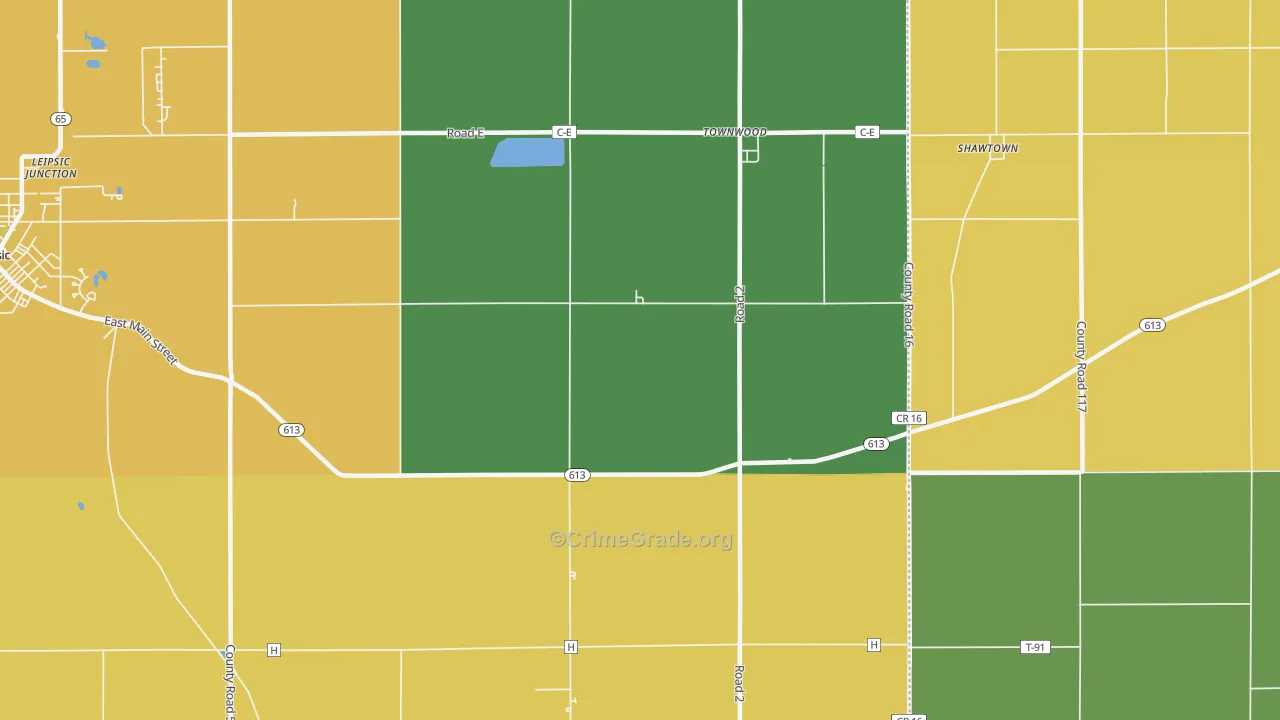 Townwood, OH Map of Assault Rates