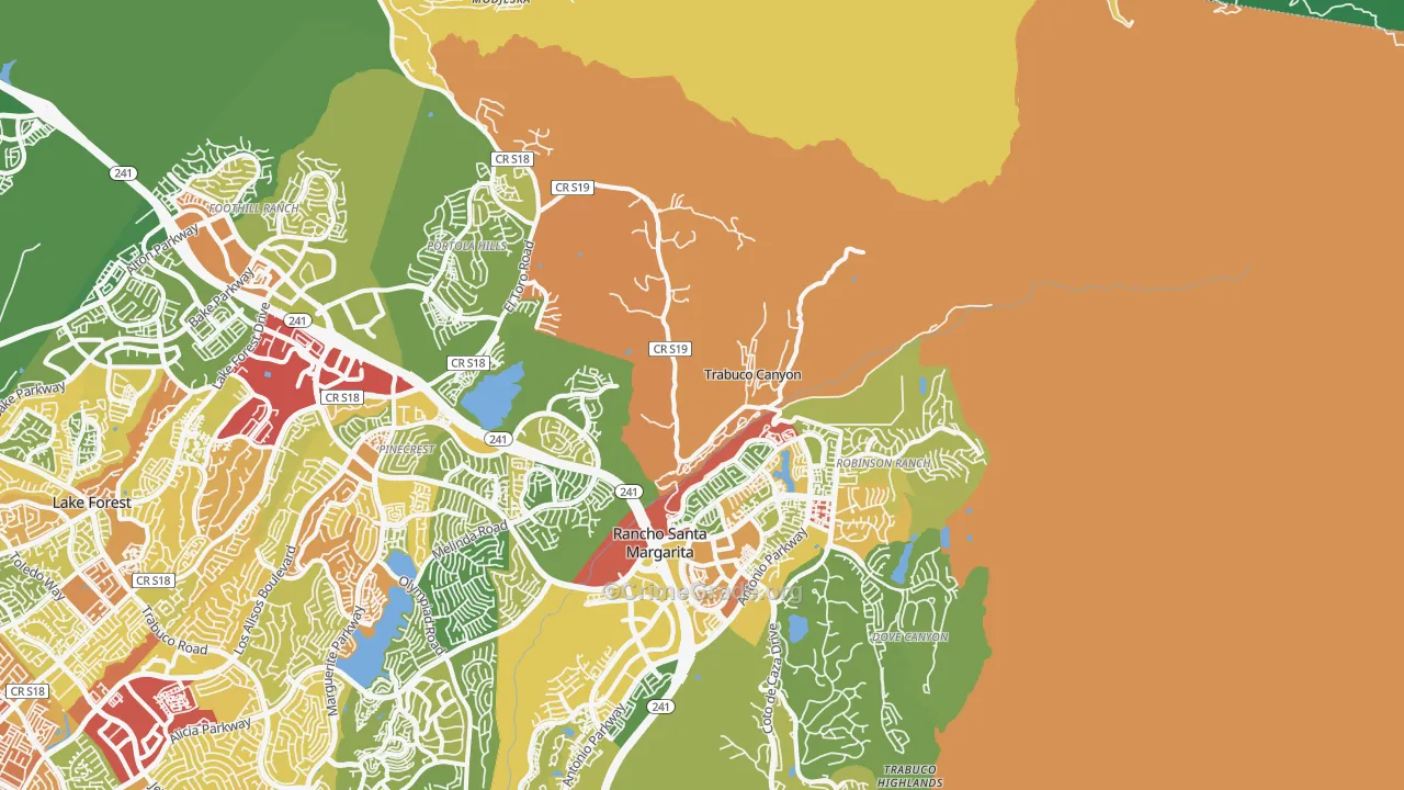 Trabuco Canyon, CA Map of Assault Rates