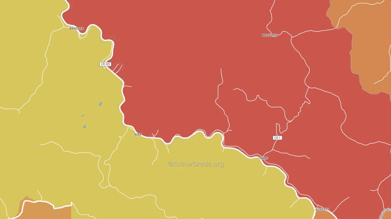 Trace, WV Map of Assault Rates
