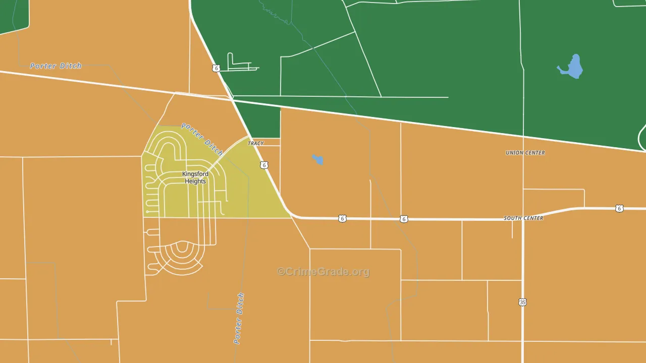 Tracy, IN Map of Assault Rates