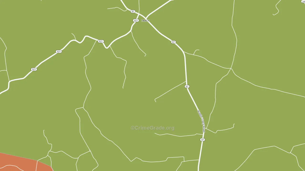 Tracy, KY Map of Assault Rates