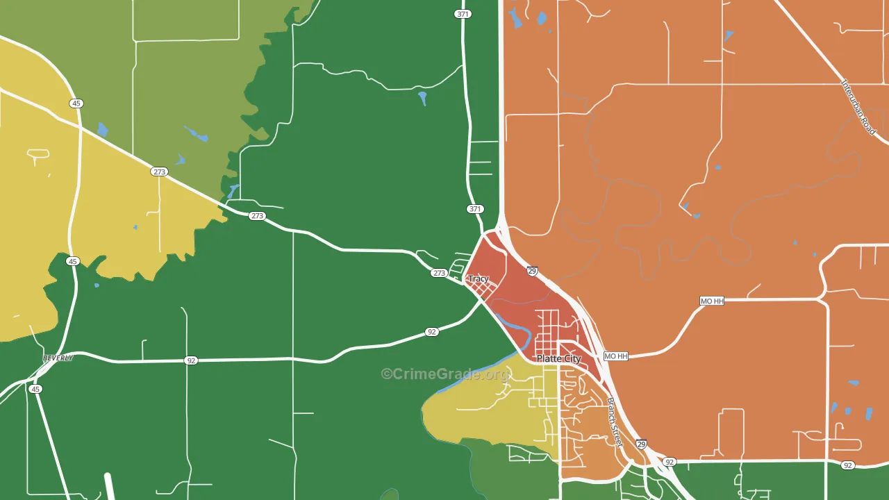 Tracy, MO Map of Assault Rates