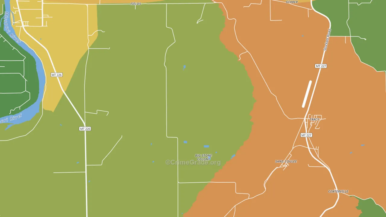 Tracy, MT Map of Assault Rates