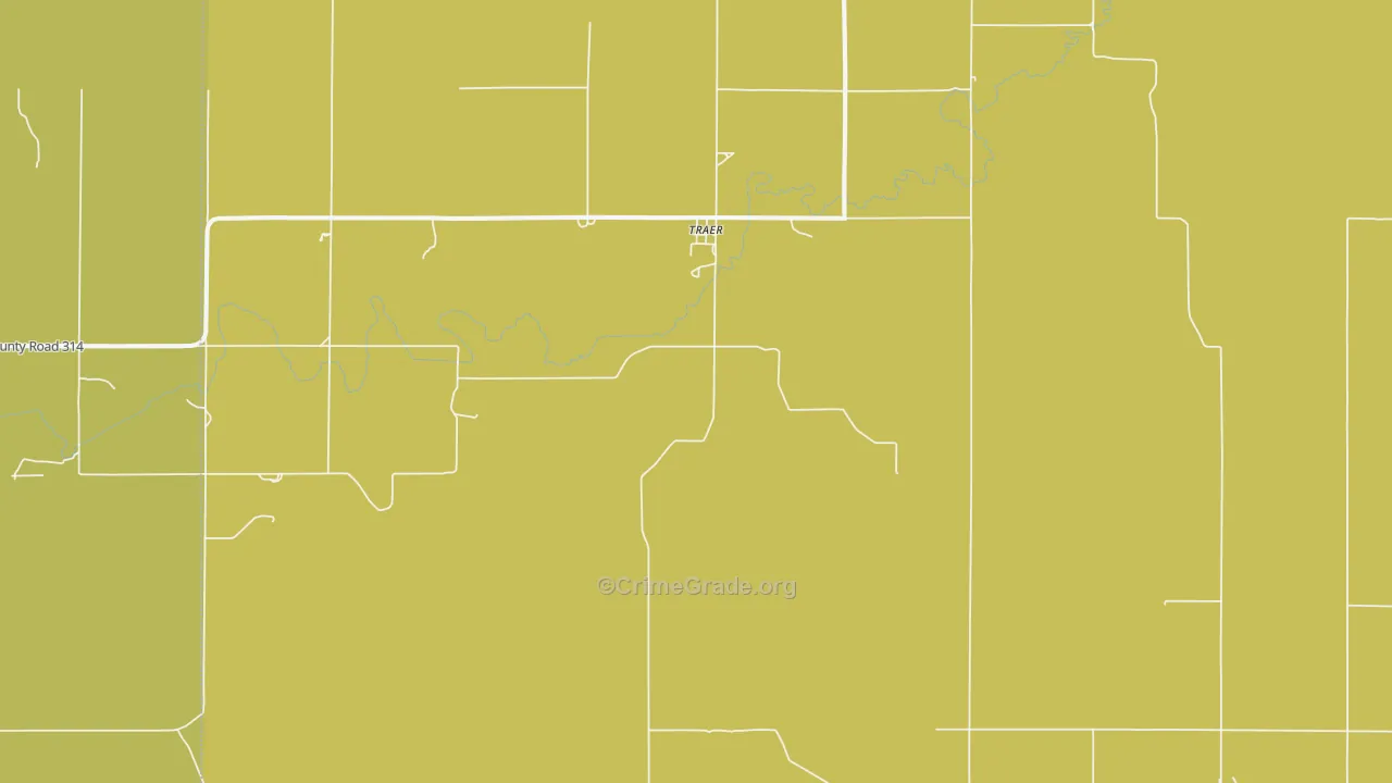 Traer, KS Map of Assault Rates