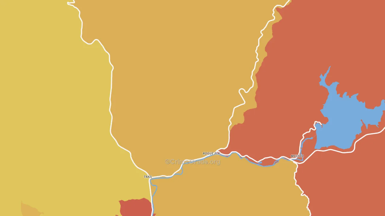 Trail, OR Map of Assault Rates