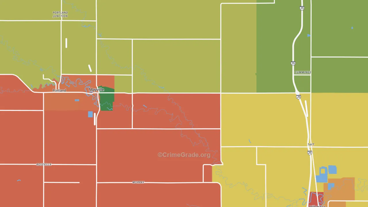 Traill County, ND Map of Assault Rates