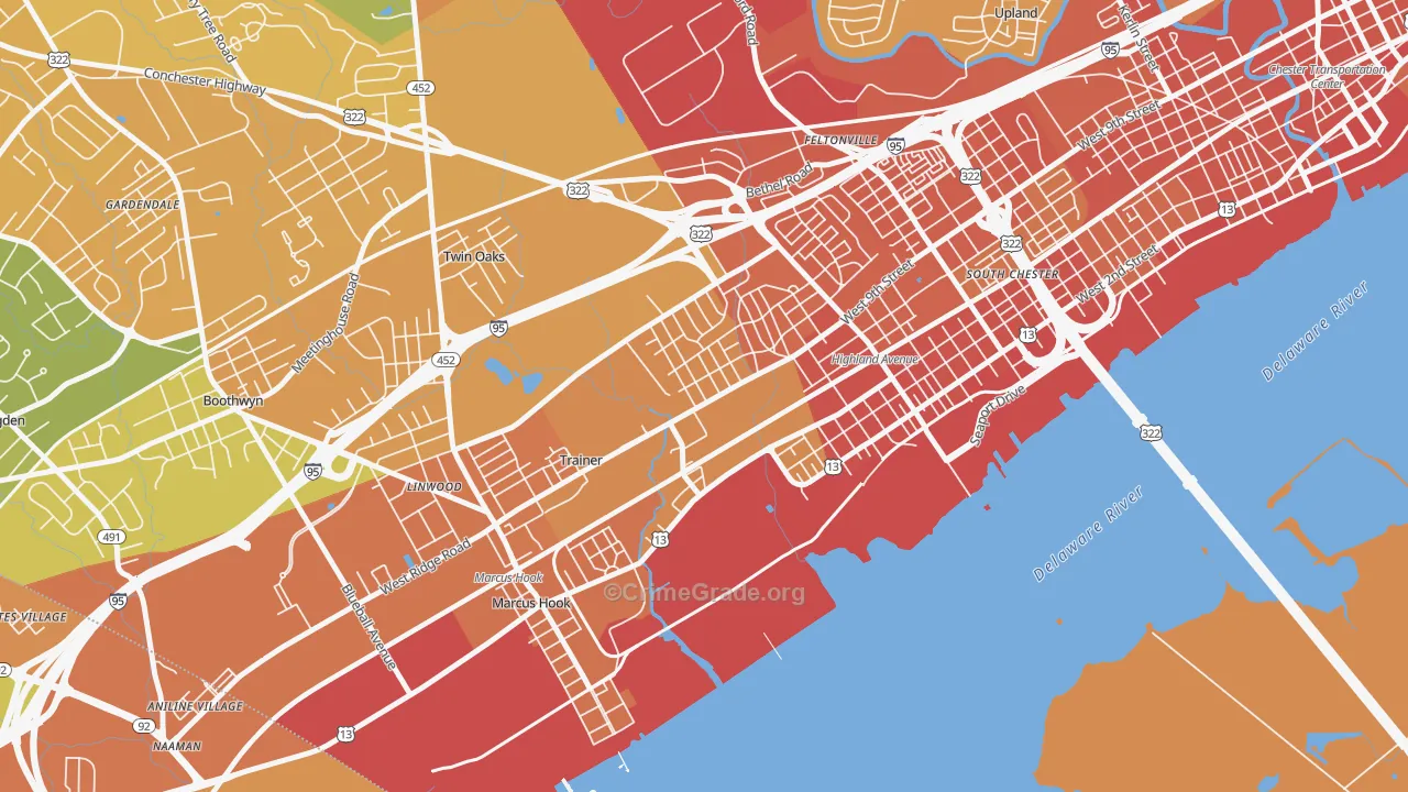 Trainer, PA Map of Assault Rates