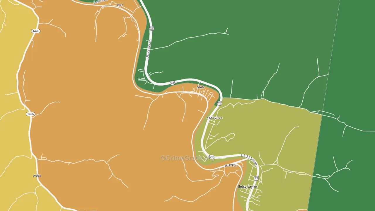 Tram, KY Map of Assault Rates