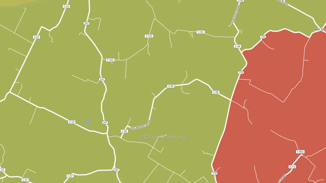 Tranquility, OH Map of Assault Rates