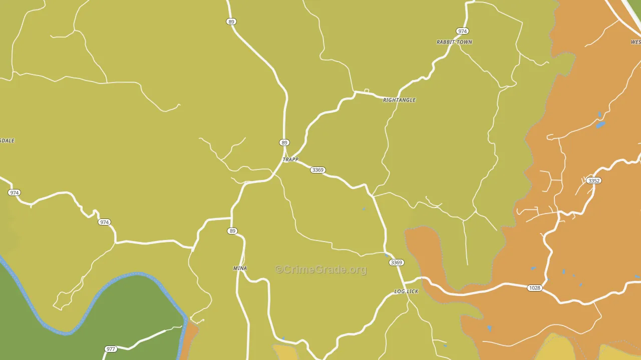 Trapp, KY Map of Assault Rates