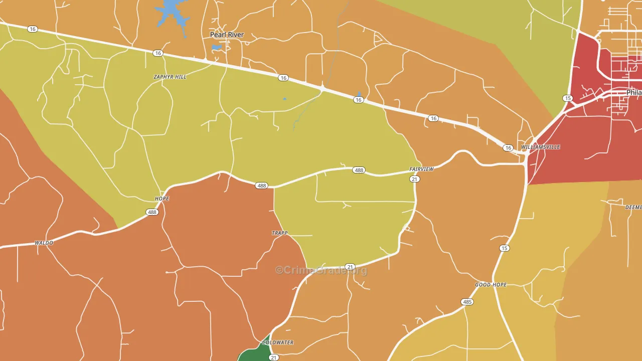 Trapp, MS Map of Assault Rates