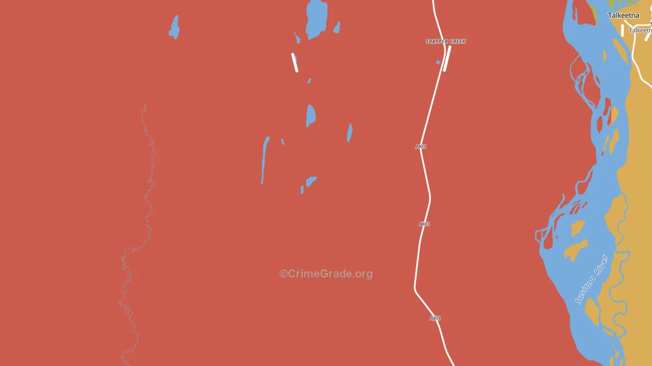 Trapper Creek, AK Map of Assault Rates