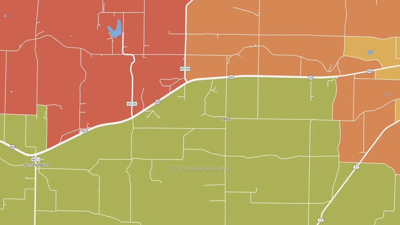 Trask, MO Map of Assault Rates