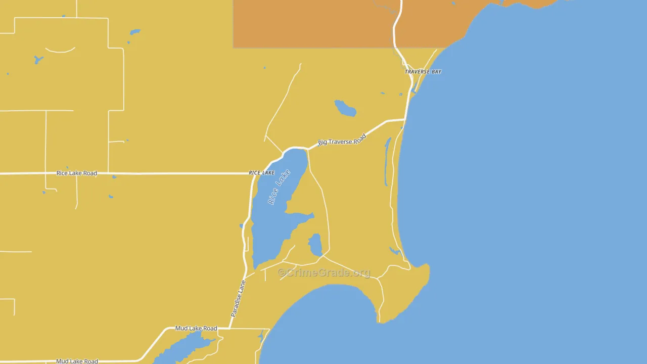 Traverse Bay, MI Map of Assault Rates