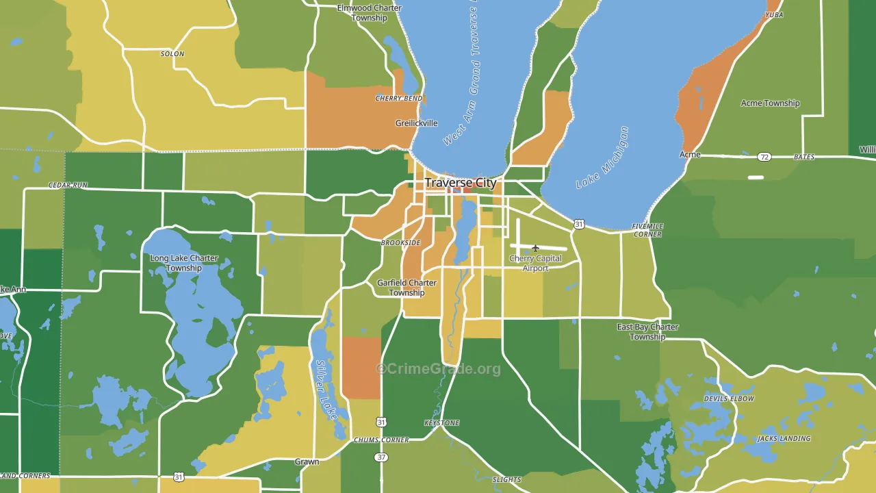 Traverse City, MI Map of Assault Rates