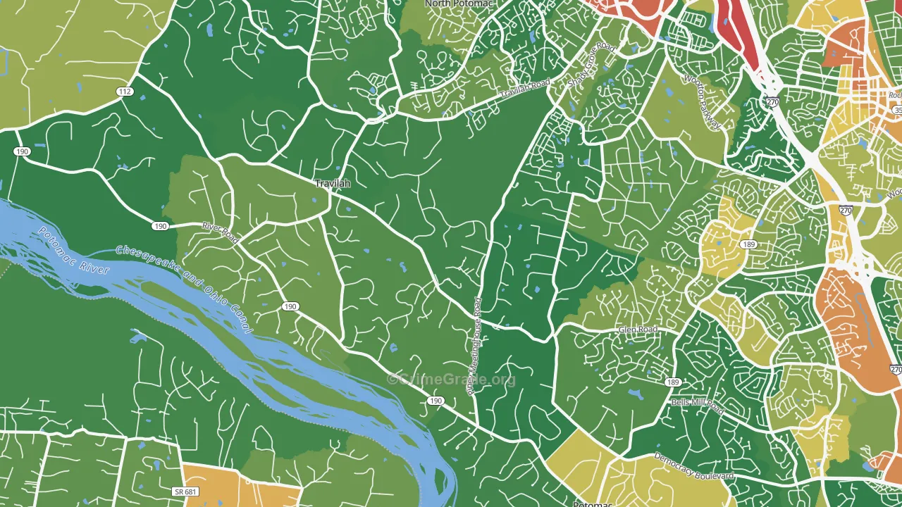 Travilah, MD Map of Assault Rates