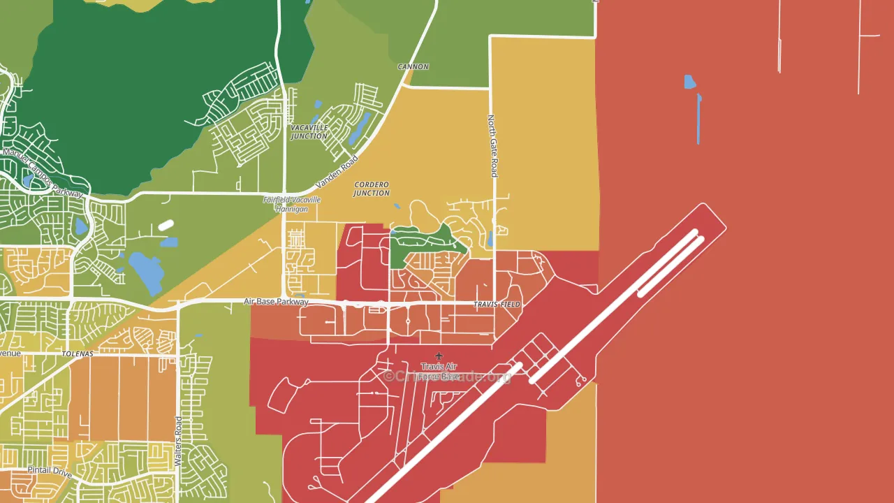 Travis Afb, CA Map of Assault Rates