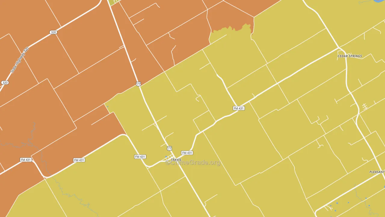 Travis, TX Map of Assault Rates