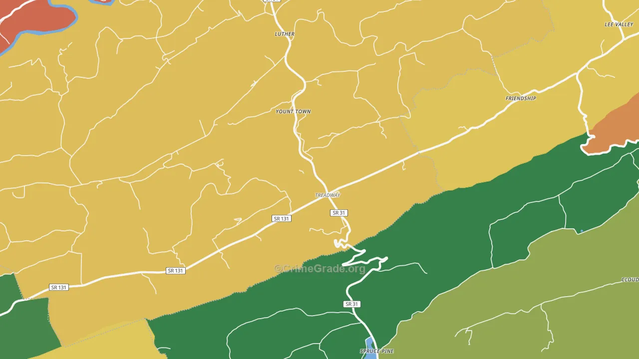 Treadway, TN Map of Assault Rates